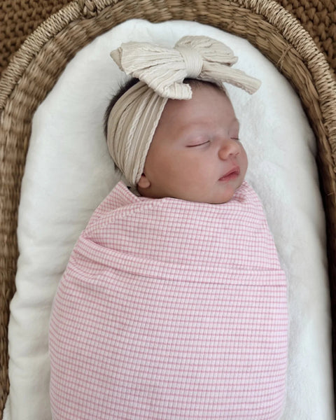Ribbed Swaddle | Pink Stripe - PREORDER
