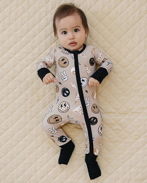 Bamboo Zip Romper | Latte Rad Vibes - PREORDER