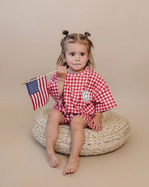 Top & Shorts Set | Red Gingham - PREORDER
