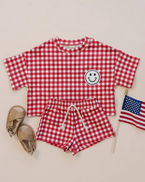 Top & Shorts Set | Red Gingham - PREORDER