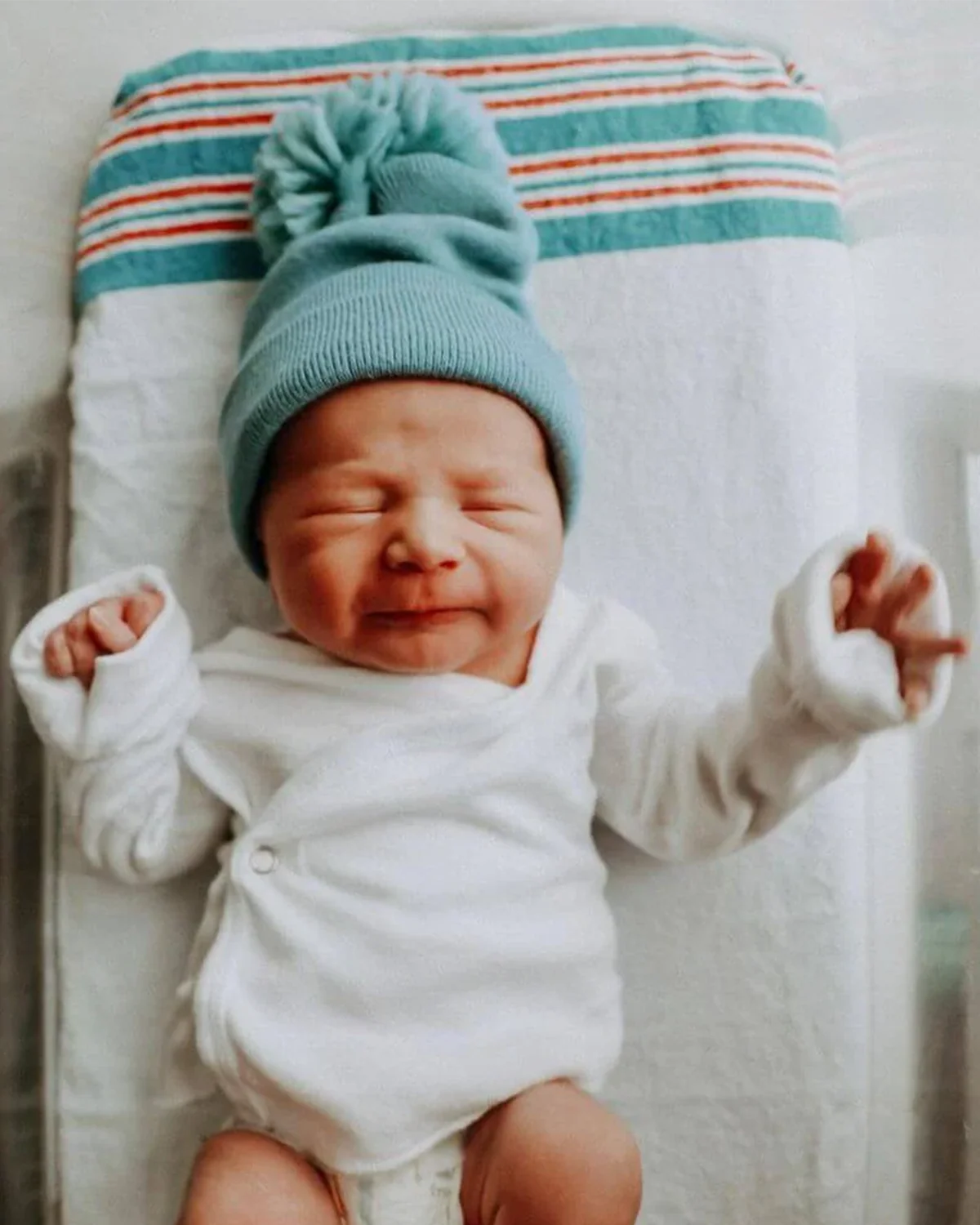 Baby's First Hat | Sky Blue Pom - PREORDER