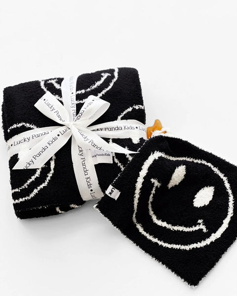 Smiley Plush Lovey | Black - PREORDER
