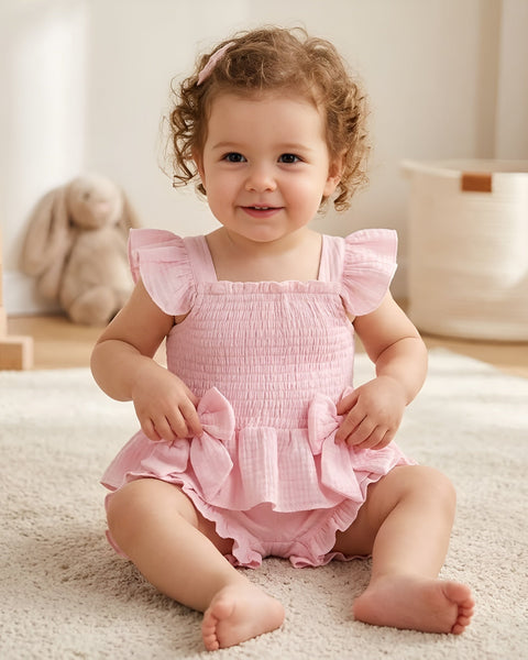 Muslin Bows Tank & Shorts Set | Pink - PREORDER