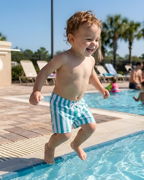 Swim Shorts | Green Stripe - PREORDER