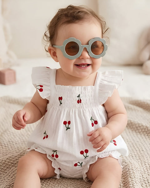 Pointelle Tank & Shorts Set | White Cherry - PREORDER