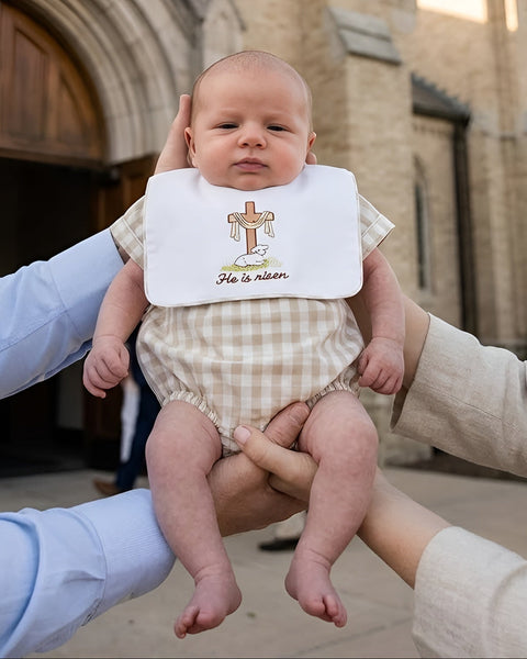 Smocked Collar Romper | He is Risen - PREORDER