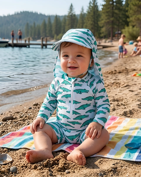 Rashguard Long Sleeve Swimsuit Set | Alligators - PREORDER
