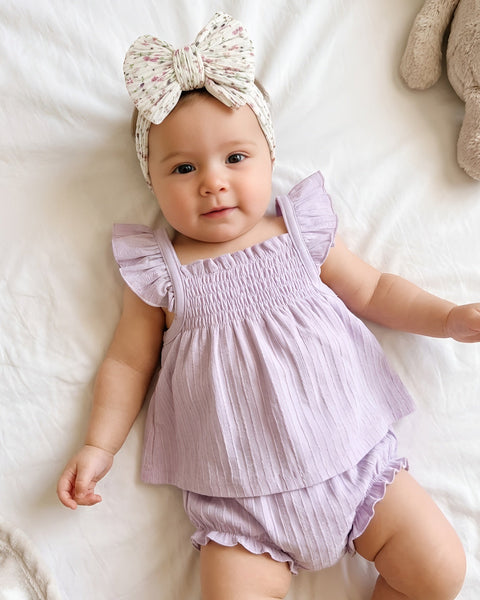 Pointelle Tank & Shorts Set | Purple - PREORDER