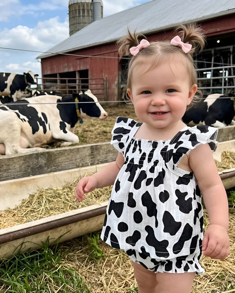 Pointelle Tank & Shorts Set | Cow - PREORDER