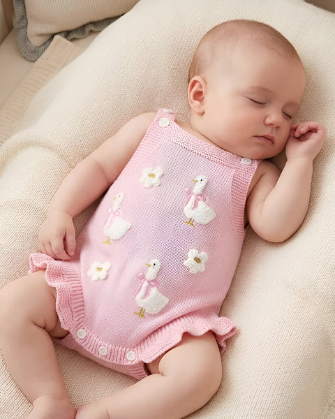 Knit Tank Sweater Ruffle Romper | Pink Goose & Daisy - PREORDER