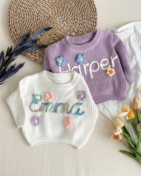 Yarn *CUSTOM* Name Chunky Knit Sweater | 16 Colors