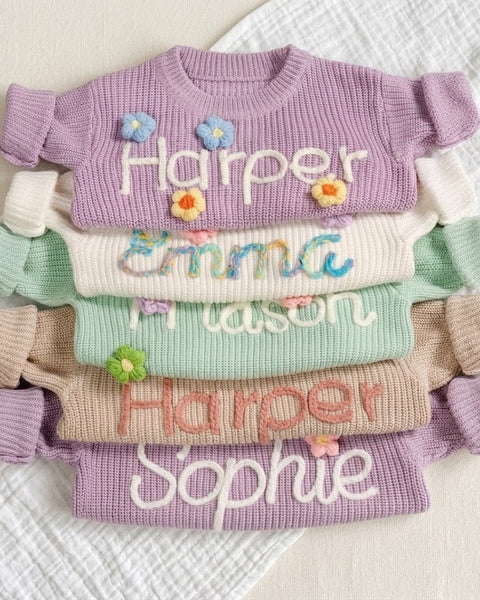 Yarn *CUSTOM* Name Chunky Knit Sweater | 16 Colors