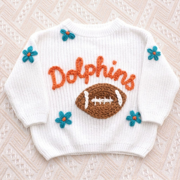 Yarn *CUSTOM* Sports Name Chunky Knit Sweater | 13 Colors