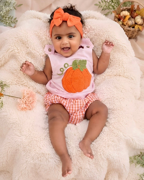 Tank & Shorts Set | Pink Pumpkin Gingham - PREORDER