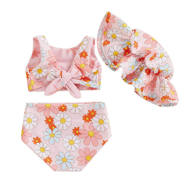 Starfish & Colorful Daisies Reversible Swimsuit & Hat - PREORDER
