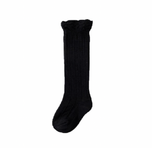 Scalloped Socks in Black
