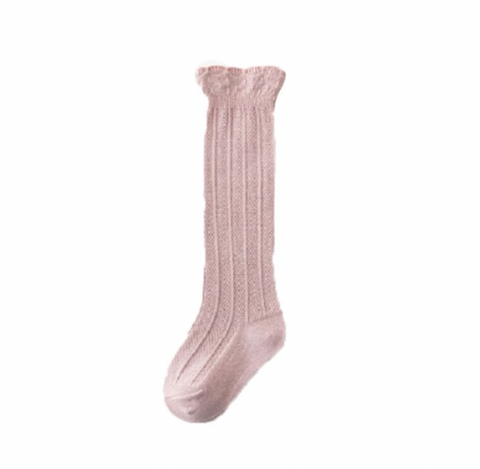 Scalloped Socks in Pink