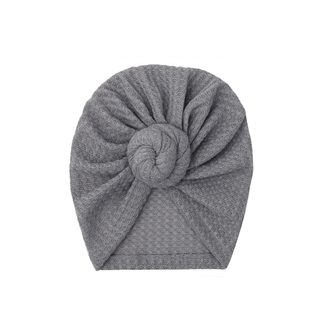 Waffle Knot Hat in Gray