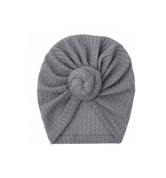 Waffle Knot Hat in Gray
