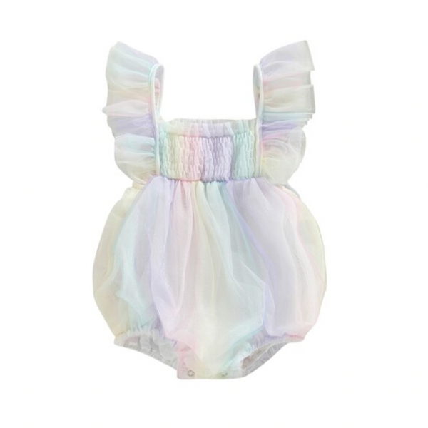 Rainbow Ruffle Rompers (2 Styles) - PREORDER