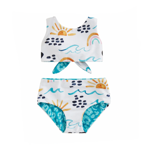 Leopard & Beach Day Reversible Swimsuit - PREORDER