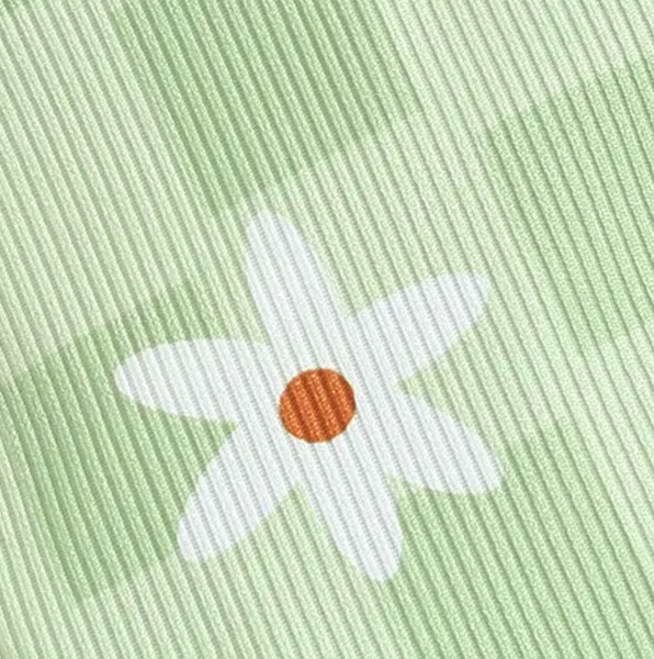 Pastel Green Checkered Daisy Romper - PREORDER