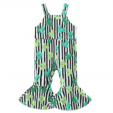 PREORDER Stripes & Clovers Ribbed Romper