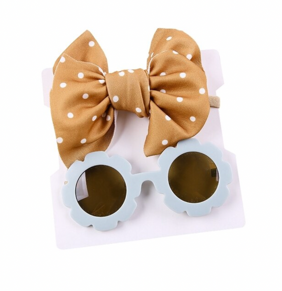 Flower Power Sunnies & Bow (5 Colors) - PREORDER