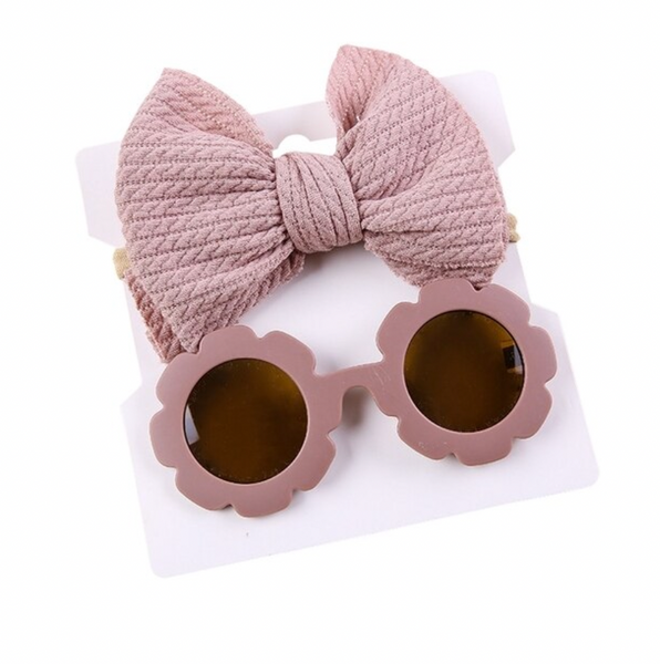 Flower Power Sunnies & Textured Bows (5 Colors) - PREORDER