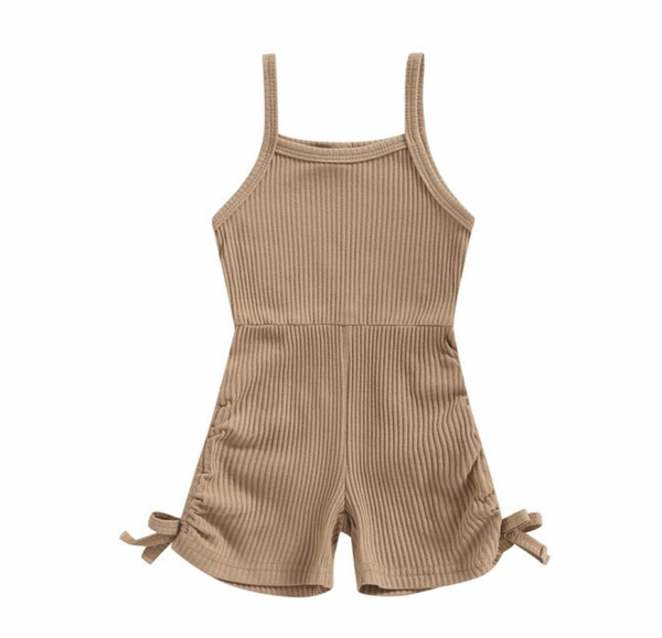 Ribbed Scrunch Tie Shorts Rompers (2 Colors) - PREORDER