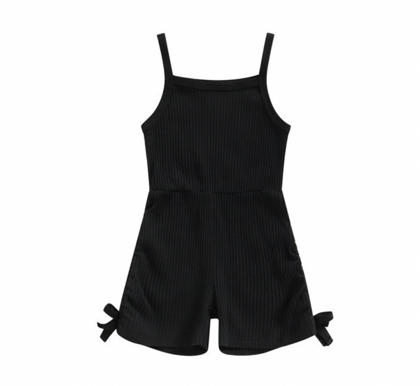 Ribbed Scrunch Tie Rompers (2 Colors) - PREORDER