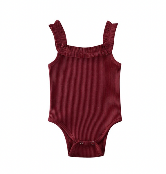 Ruffle Ribbed Tank Rompers (9 Colors) - PREORDER