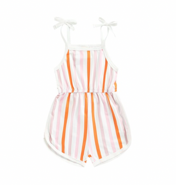 Floral & Stripes Tie Shorts Rompers (2 Styles) - PREORDER