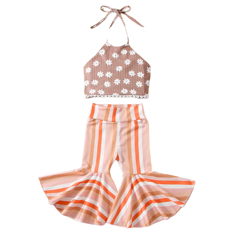 Striped Boho Halter Outfit - PREORDER