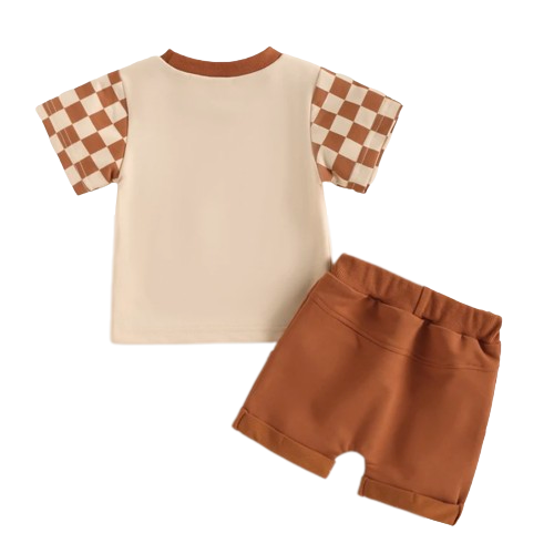 Neutral Checkered Outfit - PREORDER