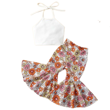 Colorful Daisies Halter Outfit - PREORDER