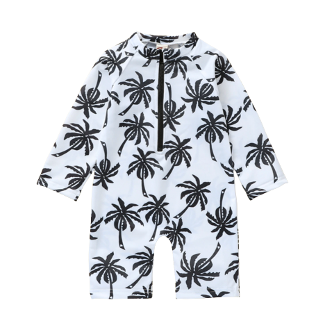 Black & White Palm Trees Swimsuit - PREORDER